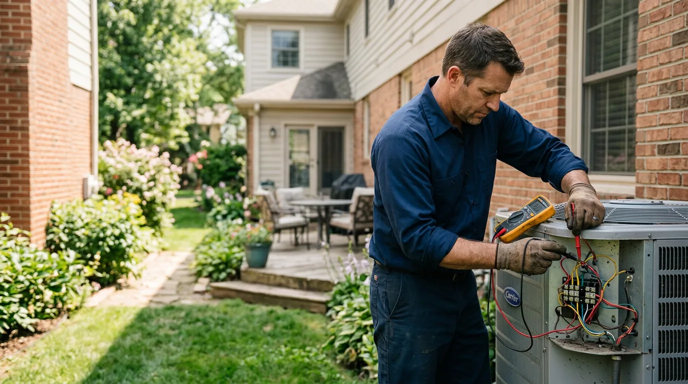 HVAC technician working near Jamestown, ND